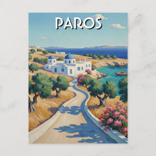 Carte Postale Paros Îles grecques Voyage Aquarelle 