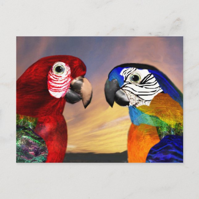 CARTE POSTALE PARROS HYPER / ARBRE ROUGE ET BLEU (Devant)