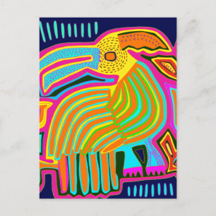 Carte Postale Parrot d'art populaire tropical