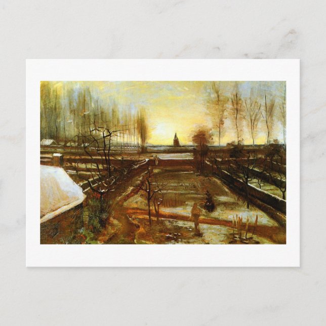 Carte Postale Parsonage Garden in Snow (F67) Van Gogh Art (Devant)