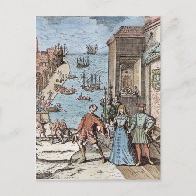 Carte Postale Partage de Columbus avec Ferdinand et (Devant)