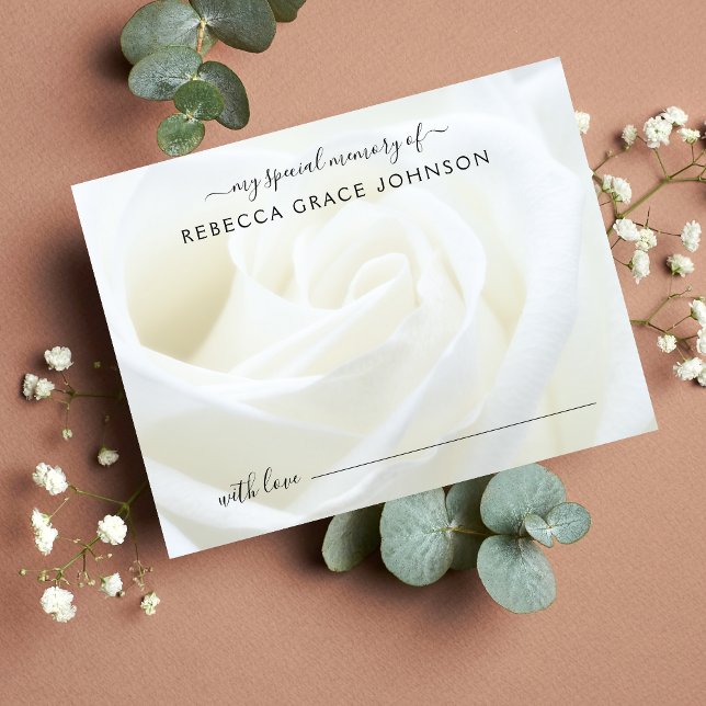 Carte Postale Partagez un souvenir Fleur rose funéraire (Floral Share a Memory Card)