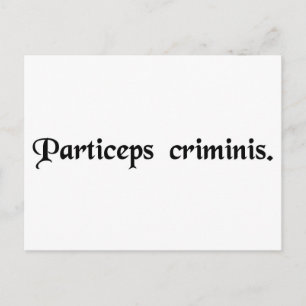 Carte Postale Partenaire dans la criminalité.