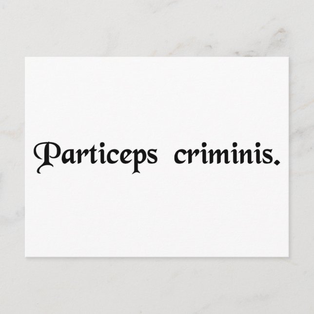 Carte Postale Partenaire dans la criminalité. (Devant)