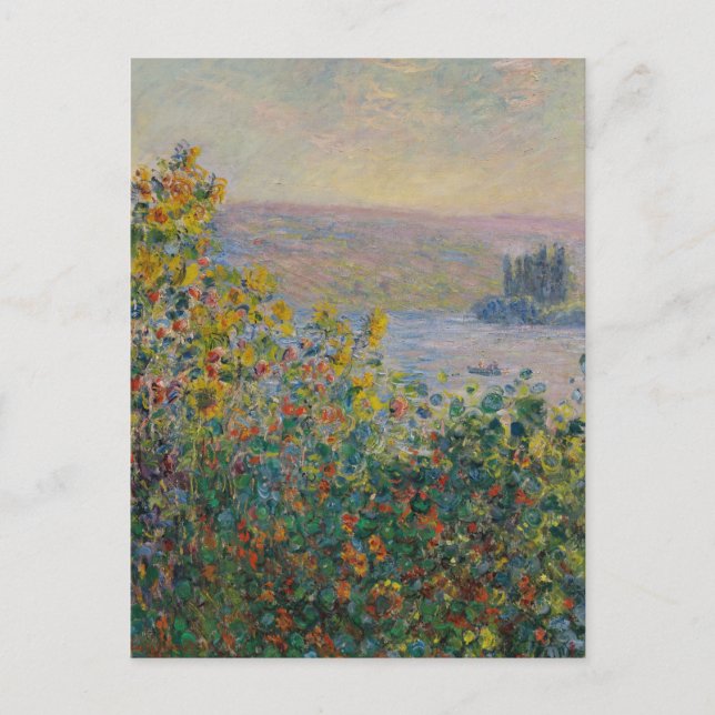 Carte Postale Parterres de fleurs à Vétheuil de Monet (Devant)