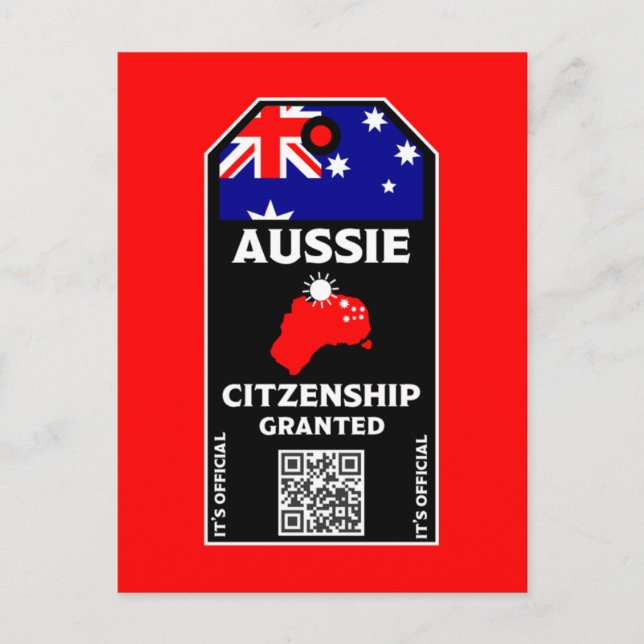 Carte Postale Parti de la citoyenneté australienne Félicitations (Devant)