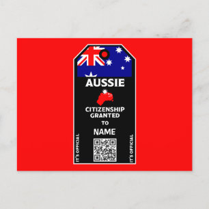 Carte Postale Parti de la citoyenneté australienne Félicitations