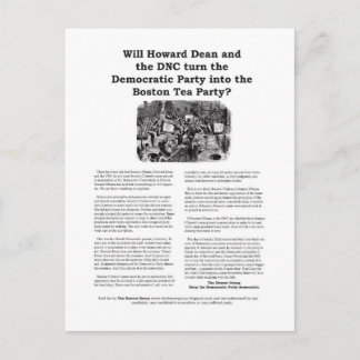 Carte Postale Parti démocrate ou Boston Tea Party