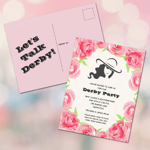 Carte Postale Parti Derby des Roses d'aquarelle