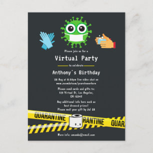 Carte Postale Partie d'anniversaire virtuelle de quarantaine