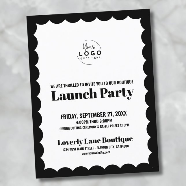 Carte Postale Partie de lancement du logo d'événement profession (Corporate Event Logo Business Grand Opening Postcard)