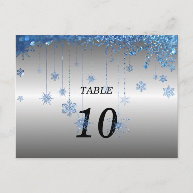 Carte Postale parties scintillant argent flocon de neige Numéro  (Devant)