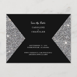 Carte Postale Parties scintillant Argent Image & Photo Noir Enre
