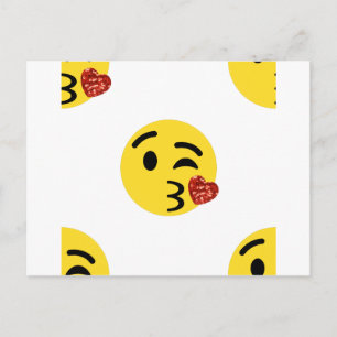 Carte Postale parties scintillant baiser émoji