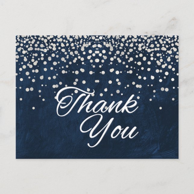 Carte Postale Parties scintillant blanche tendance peu coûteuse  (Devant)