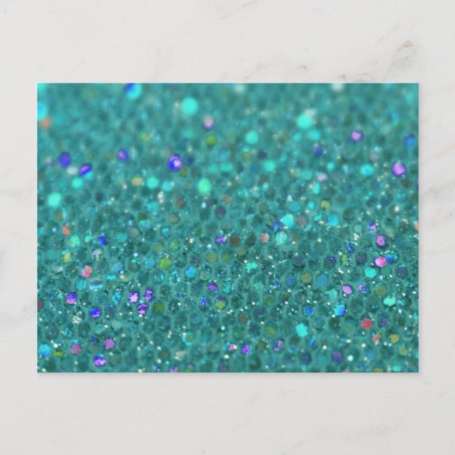 Carte Postale Parties scintillant bleue turquoise (Devant)