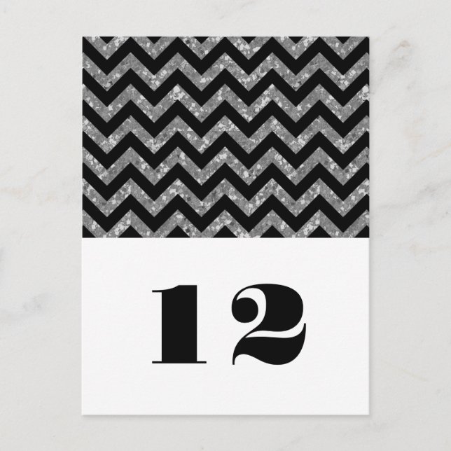 Carte postale Parties scintillant Chevron Argent (Devant)