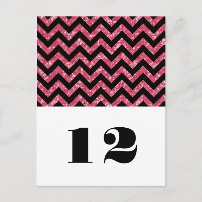 Carte postale Parties scintillant Chevron rose (Devant)