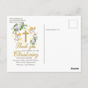 Carte postale Parties scintillant Christening Ange