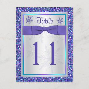 Carte Postale Parties scintillant d'argent violet flocons de nei