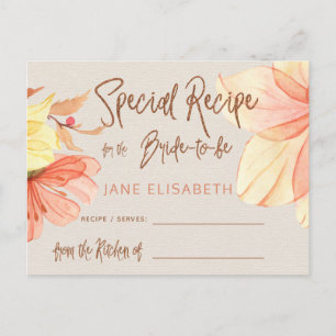 Carte Postale Parties scintillant de cuivre floral script de la