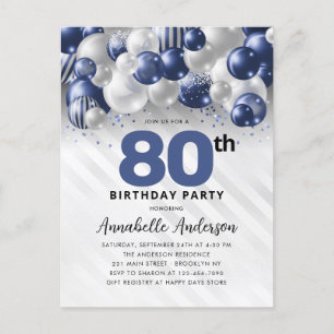 Carte Postale Parties scintillant de la Marine Blue Silver Ballo