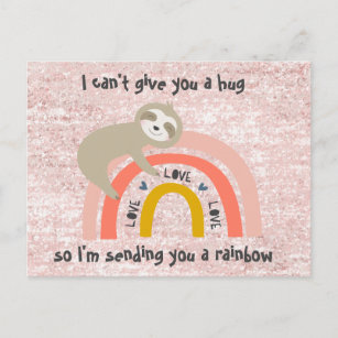 Carte Postale Parties scintillant de penser à vous Rainbow Sloth
