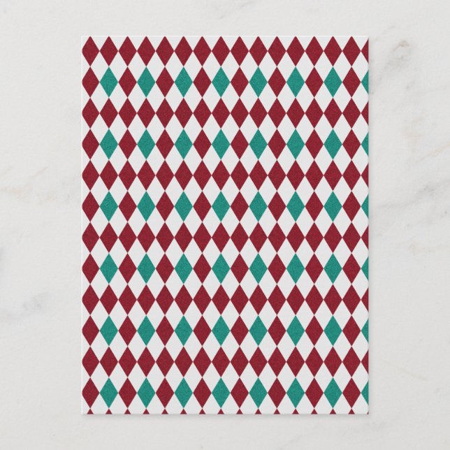 Carte Postale Parties scintillant Diamant Rouge et Bleu (Devant)