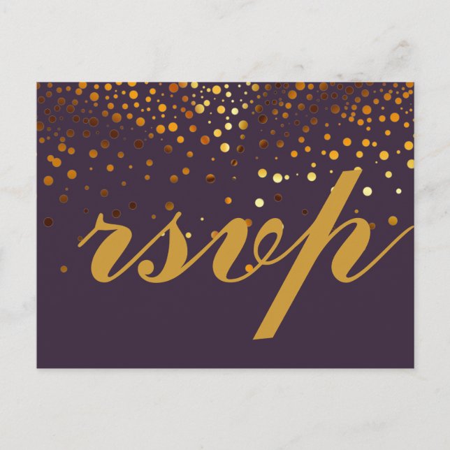 Carte Postale Parties scintillant d'or Faux Foil Glamor Wedding  (Devant)