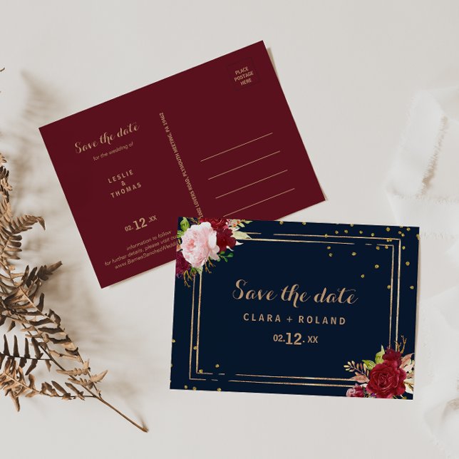 Carte Postale Parties scintillant d'or géométrique Rouge Tropica (Créateur téléchargé)