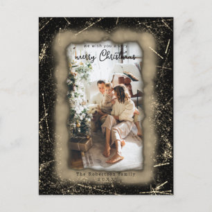 Carte Postale Parties scintillant d'or Vacances encadrée Photo J