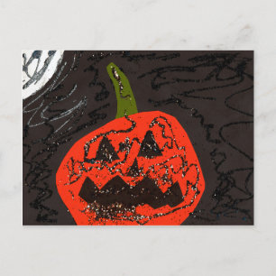 Carte Postale Parties scintillant effrayante Jack o' Lantern
