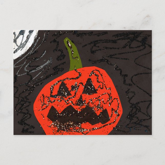 Carte Postale Parties scintillant effrayante Jack o' Lantern (Devant)