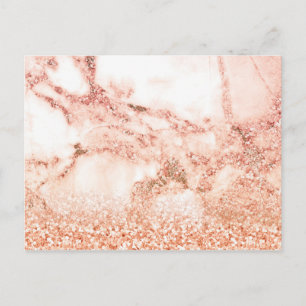 Carte Postale Parties scintillant en or rose chic ombre parties 