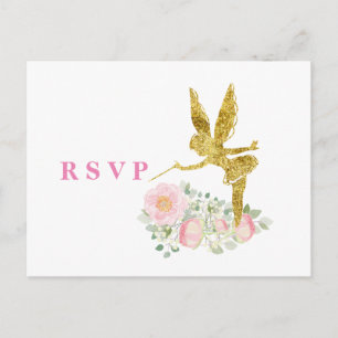 Carte Postale parties scintillant fée invitation rsvp