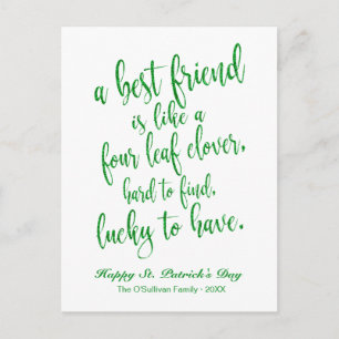 Carte Postale Parties scintillant Friendship Irish Proverb St. P