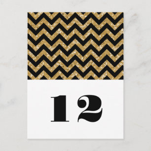 Carte postale Parties scintillant Gold Chevron