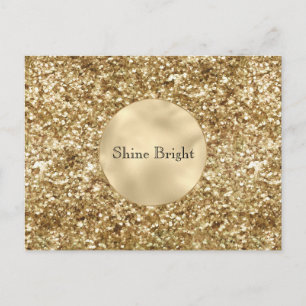 Carte Postale Parties scintillant Gold Confetti