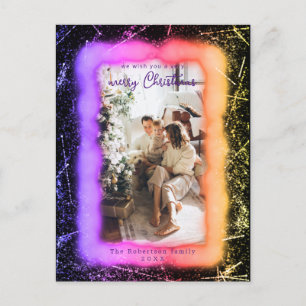 Carte Postale Parties scintillant Holographie encadrée Photo Joy
