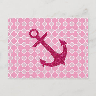 Carte Postale Parties scintillant Motif Quatrefoil rose étincell