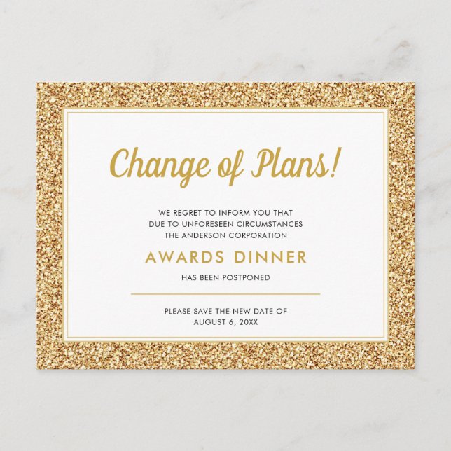 Carte Postale Parties scintillant or annulée par report de l'évé (Devant)