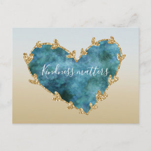 Carte Postale Parties scintillant or Vert Turquoise Aqua Bleu Te
