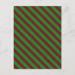 Carte Postale Parties scintillant Red & Green Stripes