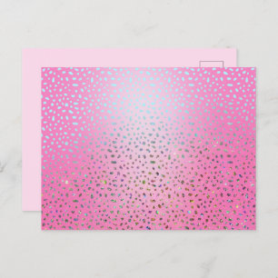 Carte Postale Parties scintillant rose Cheetah Imprimer