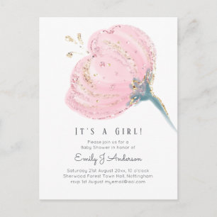 Carte Postale Parties scintillant Rose moderne C'Est Un Baby sho