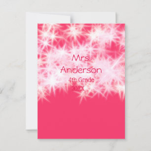 Carte Postale Parties scintillant rose rouge étincelante Retour