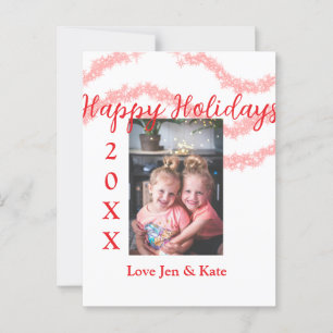 Carte Postale Parties scintillant rouge enfants photo de famille