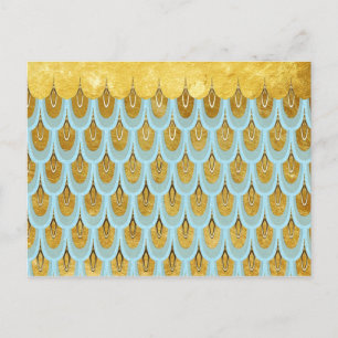 Carte Postale Parties scintillant Turquoise bleu brillant Balanc