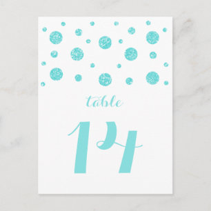 Carte Postale Parties scintillant Turquoise Confetti Numéro de t