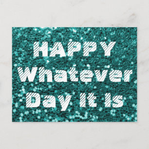 Carte Postale Parties scintillant Turquoise Joyeux Quel Que Soit